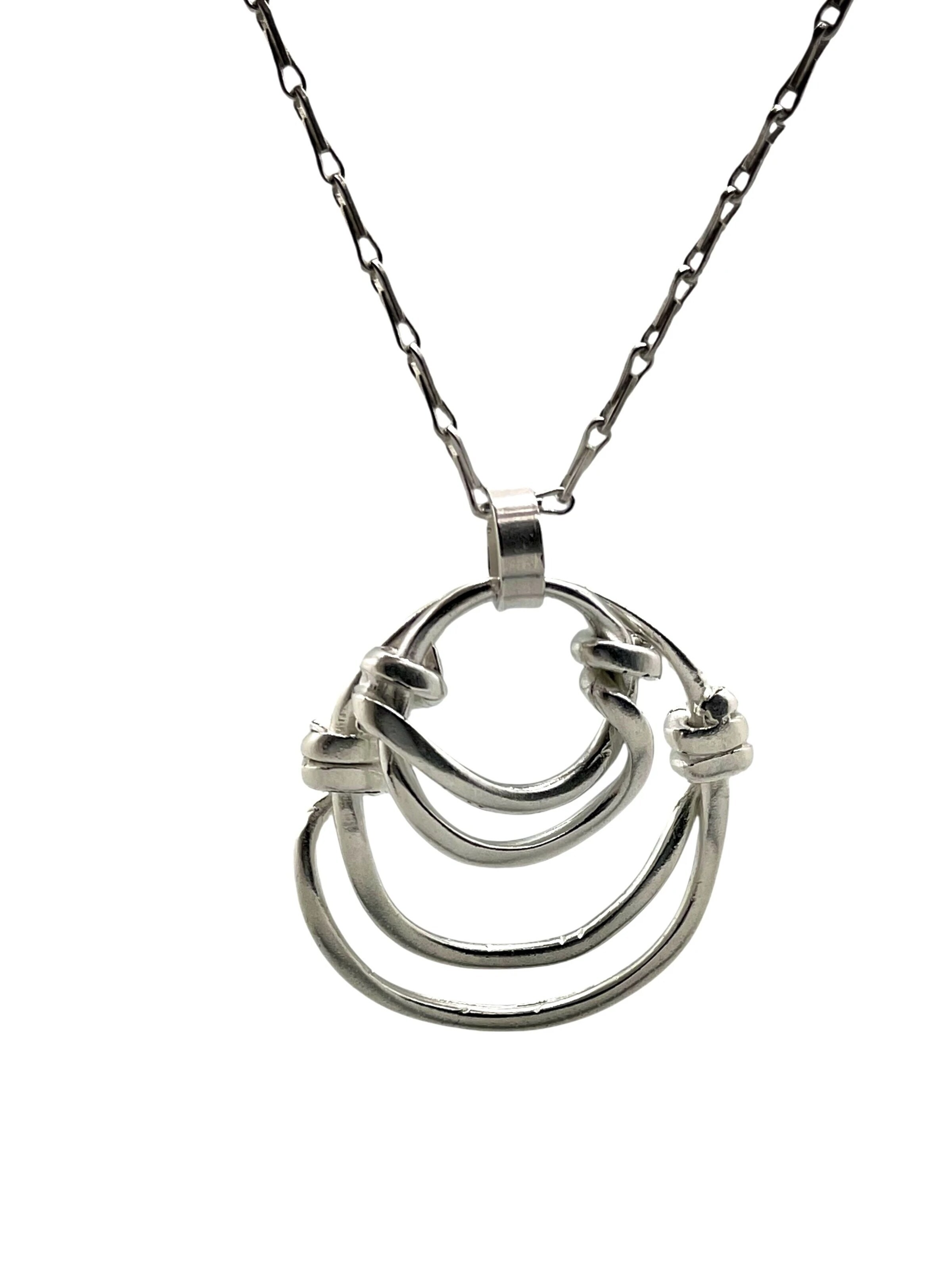 Gloria Mago - Cadena 'Double knotted necklace in 10µ silver and chain' en plata