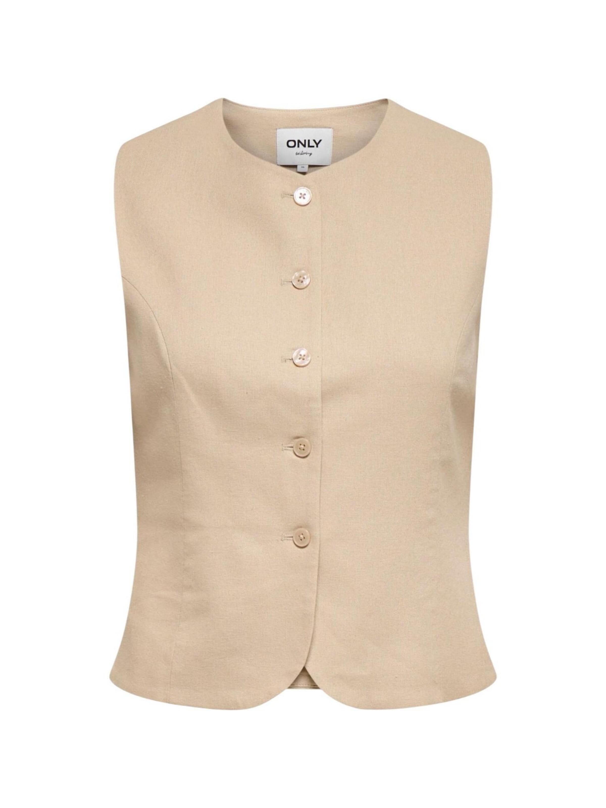 Tailleur 'Onlgoa S/L Linen Bl Waistcoat Cc Tlr 15363724' di ONLY in beige: frontale