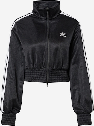 ADIDAS ORIGINALS Zip-Up Hoodie in Black: front