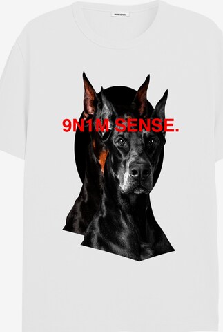 9N1M SENSE Shirt 'Sence Dog' in White: front