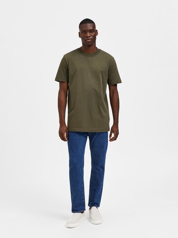 T-Shirt 'Colman' SELECTED HOMME en vert