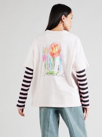 T-shirt 'SUMMER FLOWERS' CONVERSE en rose : devant