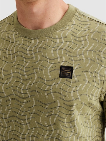 PME Legend T-shirt 'PME LEGEND - T-shirt in slub jersey with allover print and badge' i grön