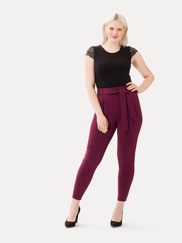 Les Lunes Tapered Pleat-Front Pants 'Jade' in Purple: front