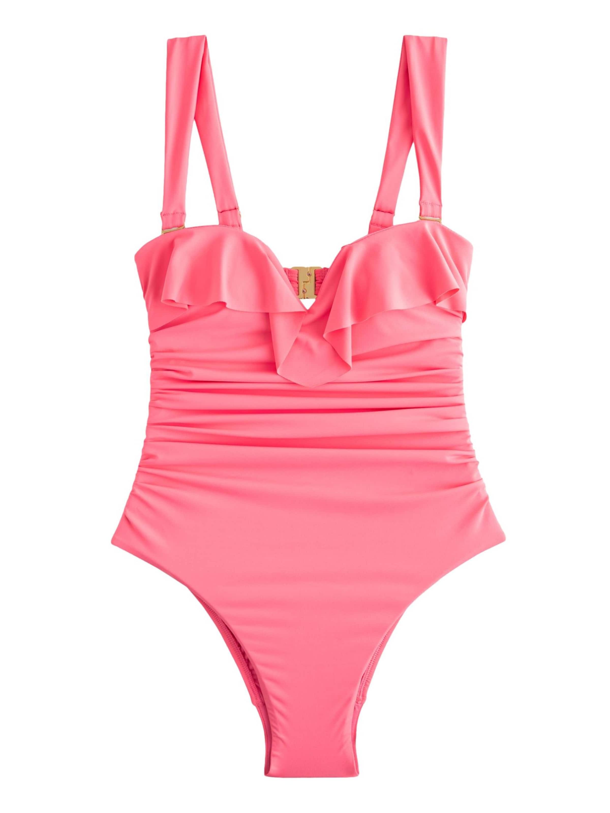 Next Bez ramienok Jednodielne plavky 'Rüschen' - Ružová: predná strana