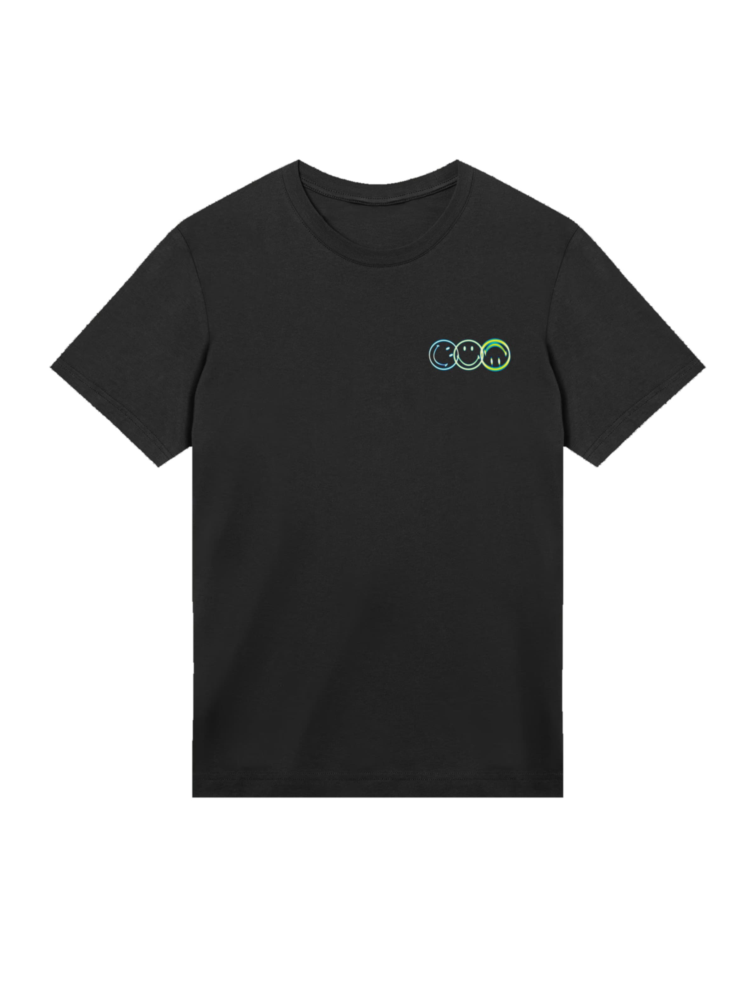 F4NT4STIC Shirt 'Smiley Originals Future Forecast Streetwear Front' in Zwart: voorkant