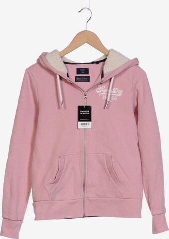Superdry Sweatshirt & Zip-Up Hoodie in S in Pink: front