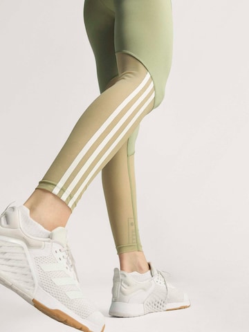 ADIDAS PERFORMANCE Skinny Sports trousers 'Hyperglam' in Green