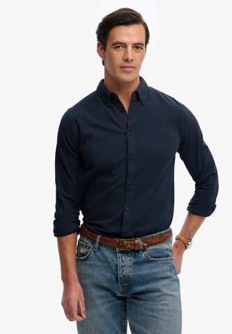 Coupe regular Chemise Superdry & Co en bleu : devant