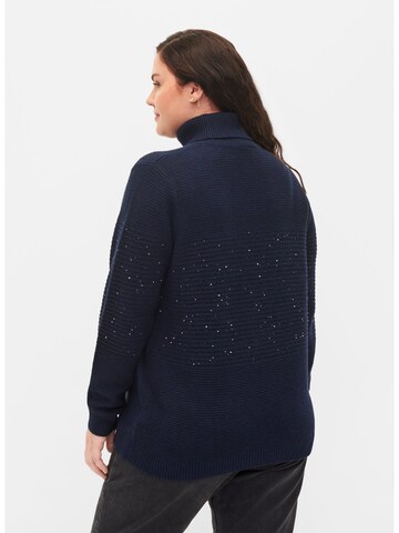 Zizzi Pullover 'MSPARKLE' in Blau