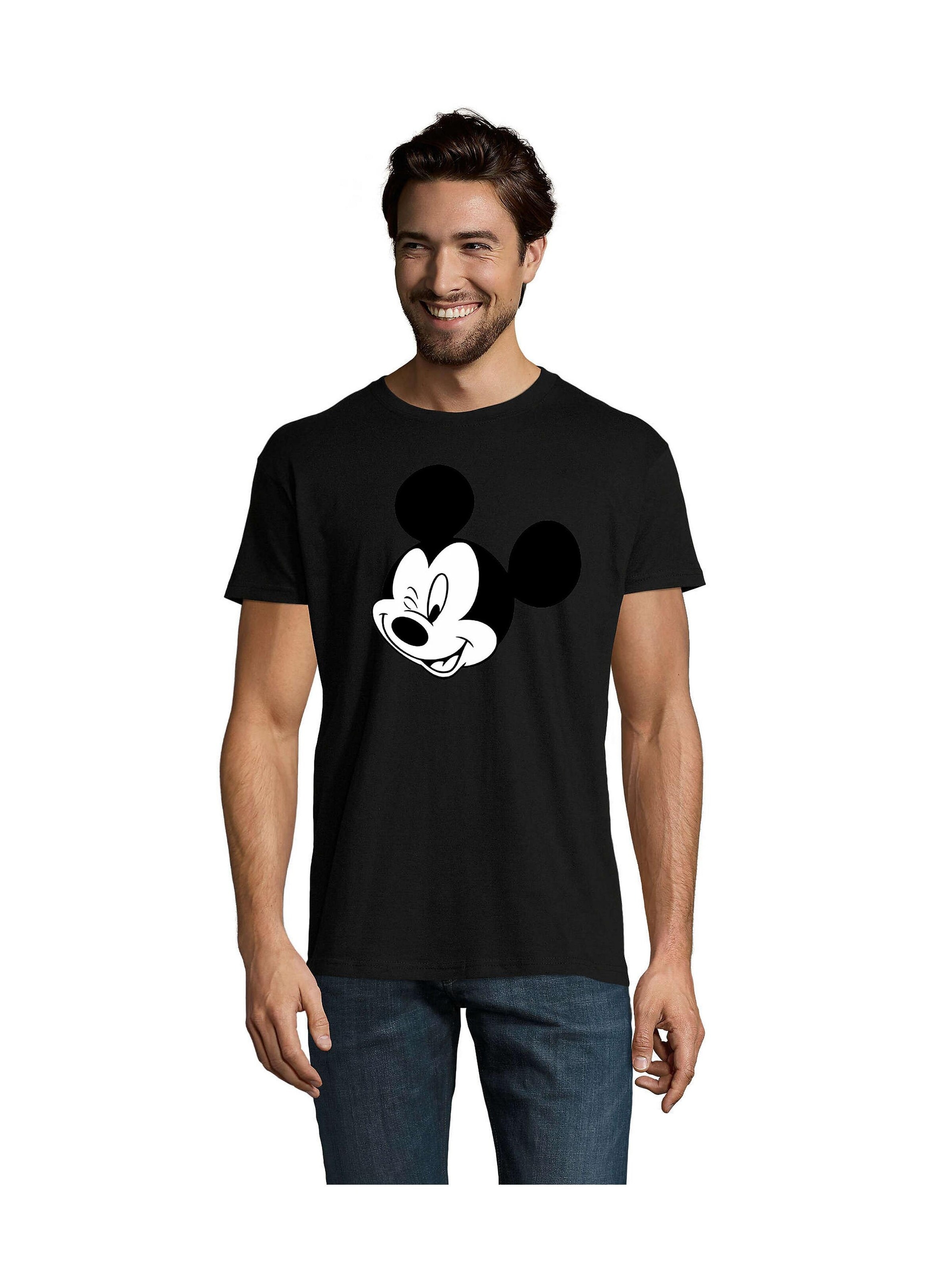 Blondie & Brownie Shirt 'MickeyZwinker'‌‌‌‌‌‌‌‌‌ in 5XL in schwarz, Produktansicht