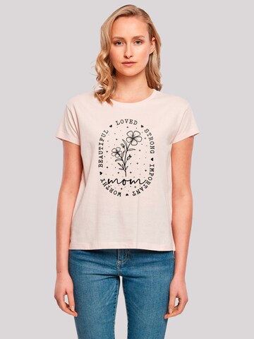 T-shirt 'Mothers Day Black Art Print for Mom Best Mom Ever' F4NT4STIC en rose : devant