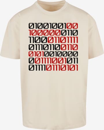 F4NT4STIC T-Shirt 'I Love You 01001001 Binary Code Valentinstag' in Beige: Vorderseite