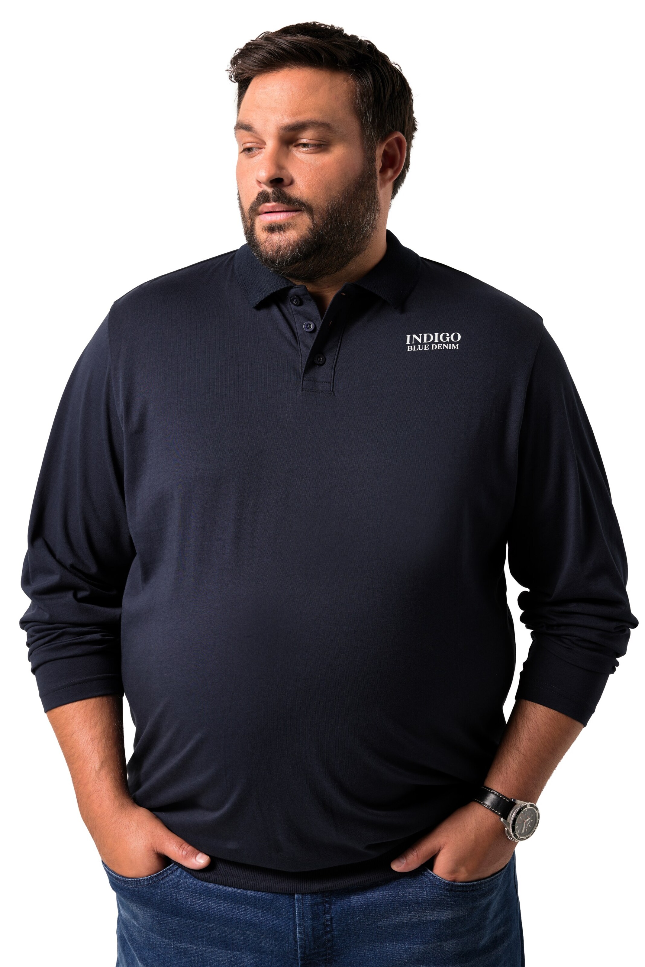 Men Plus Shirt in Blue: front