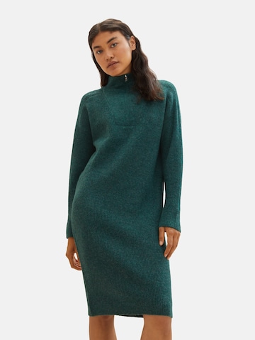 TOM TAILOR DENIM Knitted dress in Green: front