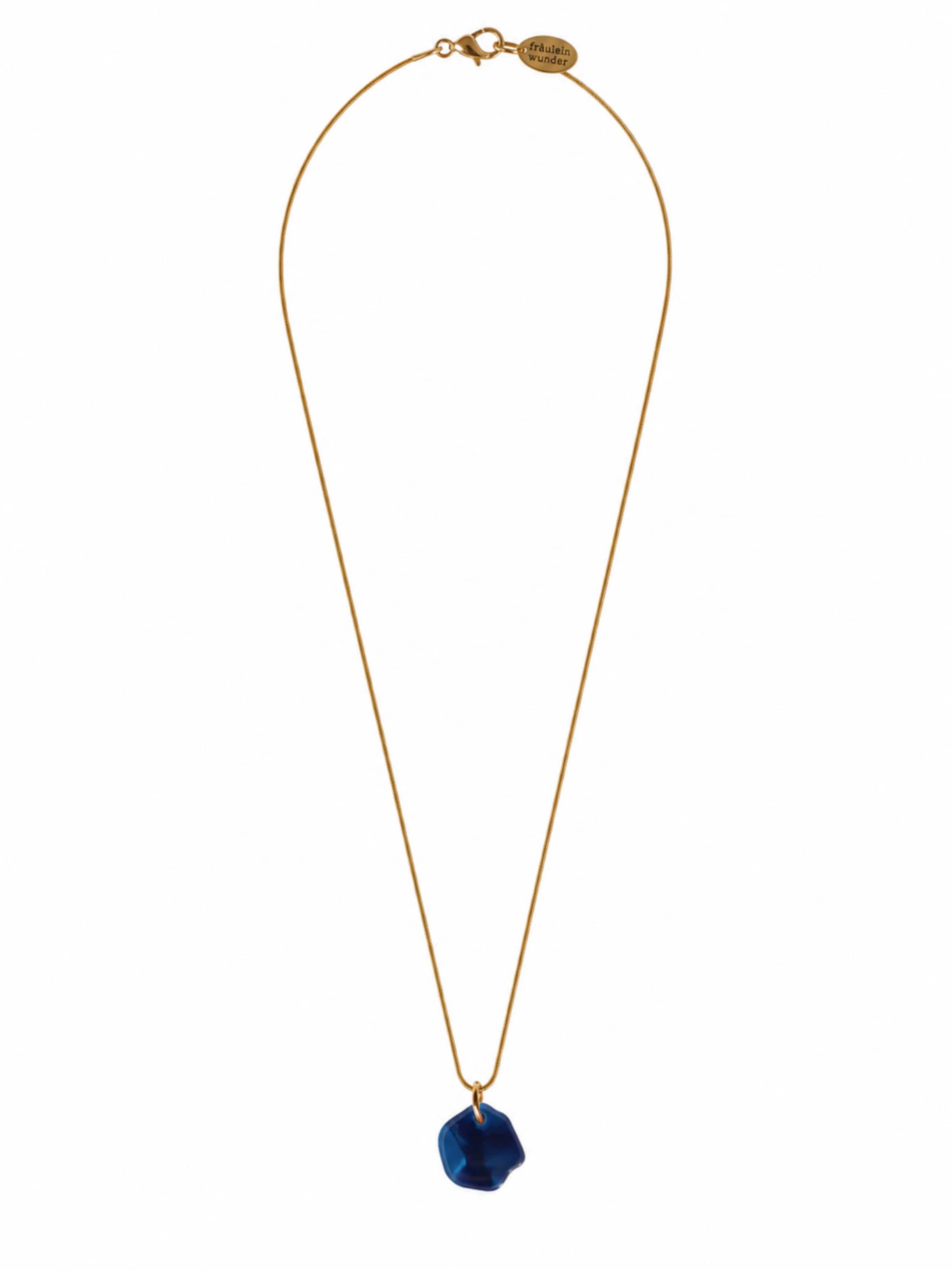 Fräulein Wunder Kette 'Acetat Alice Gold'‌‌‌‌‌‌ in Blau: Vorderseite