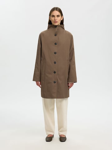 SELECTED Between-seasons coat in Brown: front