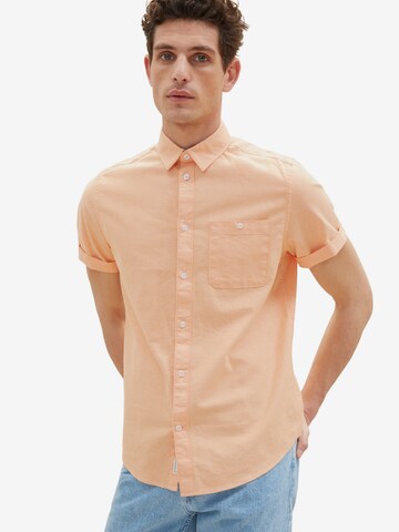 TOM TAILOR Regular fit Button Up Shirt in Orange