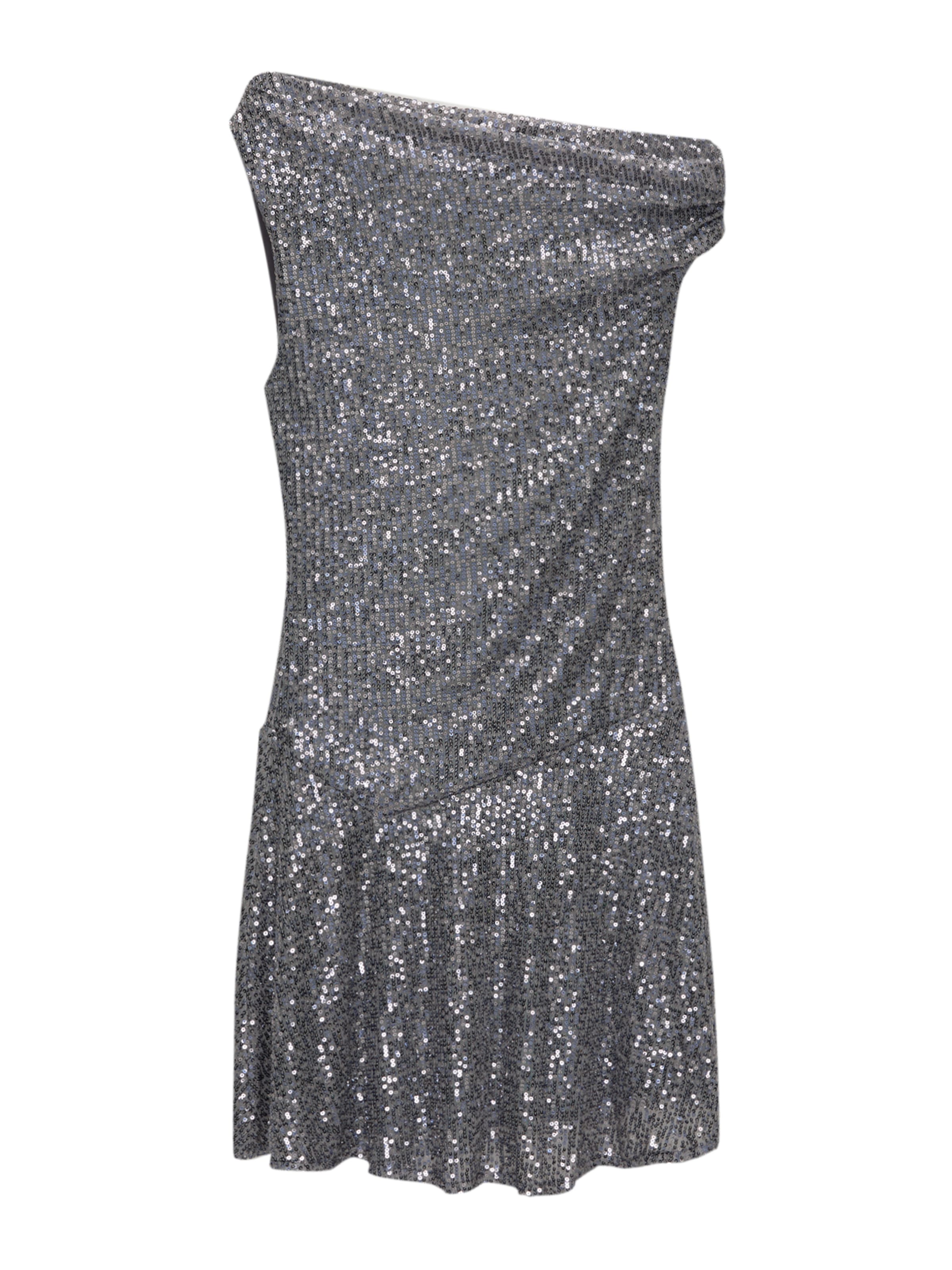 Pull&BearKoktel haljina - siva boja: prednji dio