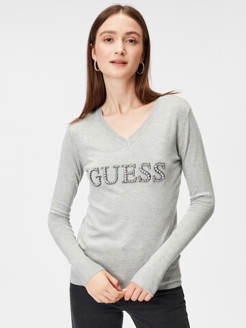 GUESS Пуловер 'Anne' в сиво: отпред