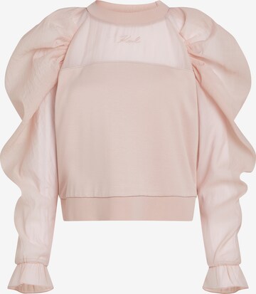 Bluză de molton de la Karl Lagerfeld pe roz: față