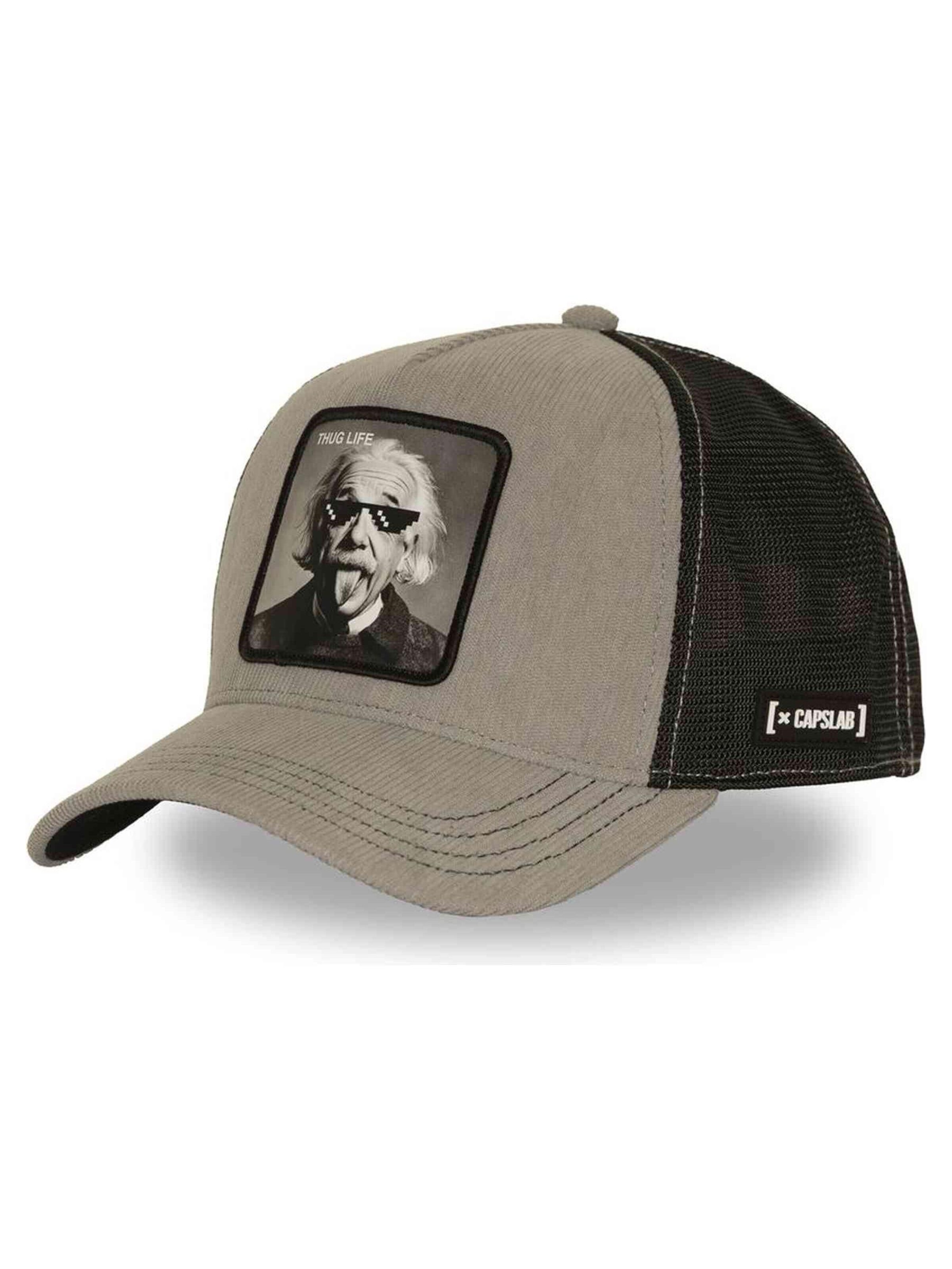 Cappello da baseball 'Gorra capslab gris einstein thug life trucker cap' di Capslab in grigio