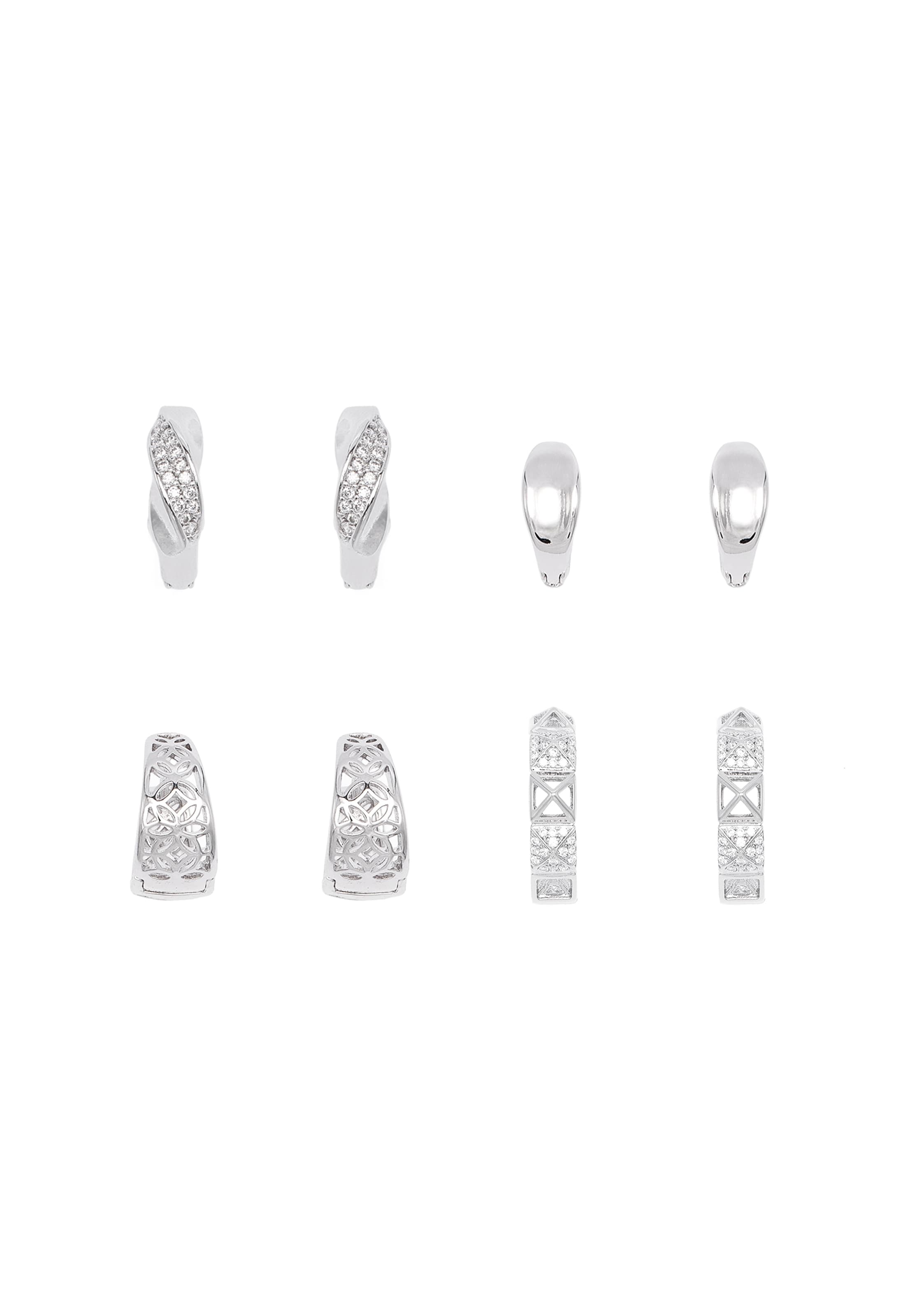Usha - Conjunto de joyería en plata: frente