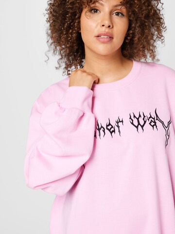 Public Desire Curve Sweatshirt in Pink