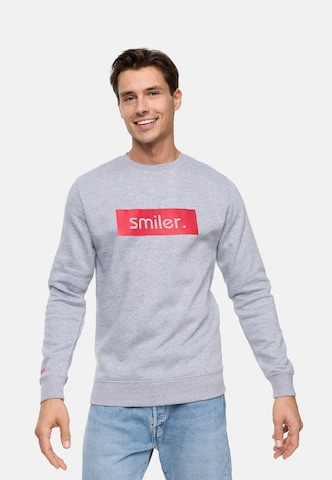 smiler. Sweatshirt in Grey: front