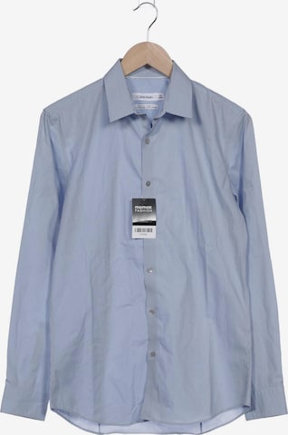Calvin Klein Button Up Shirt in XS in Blue: front
