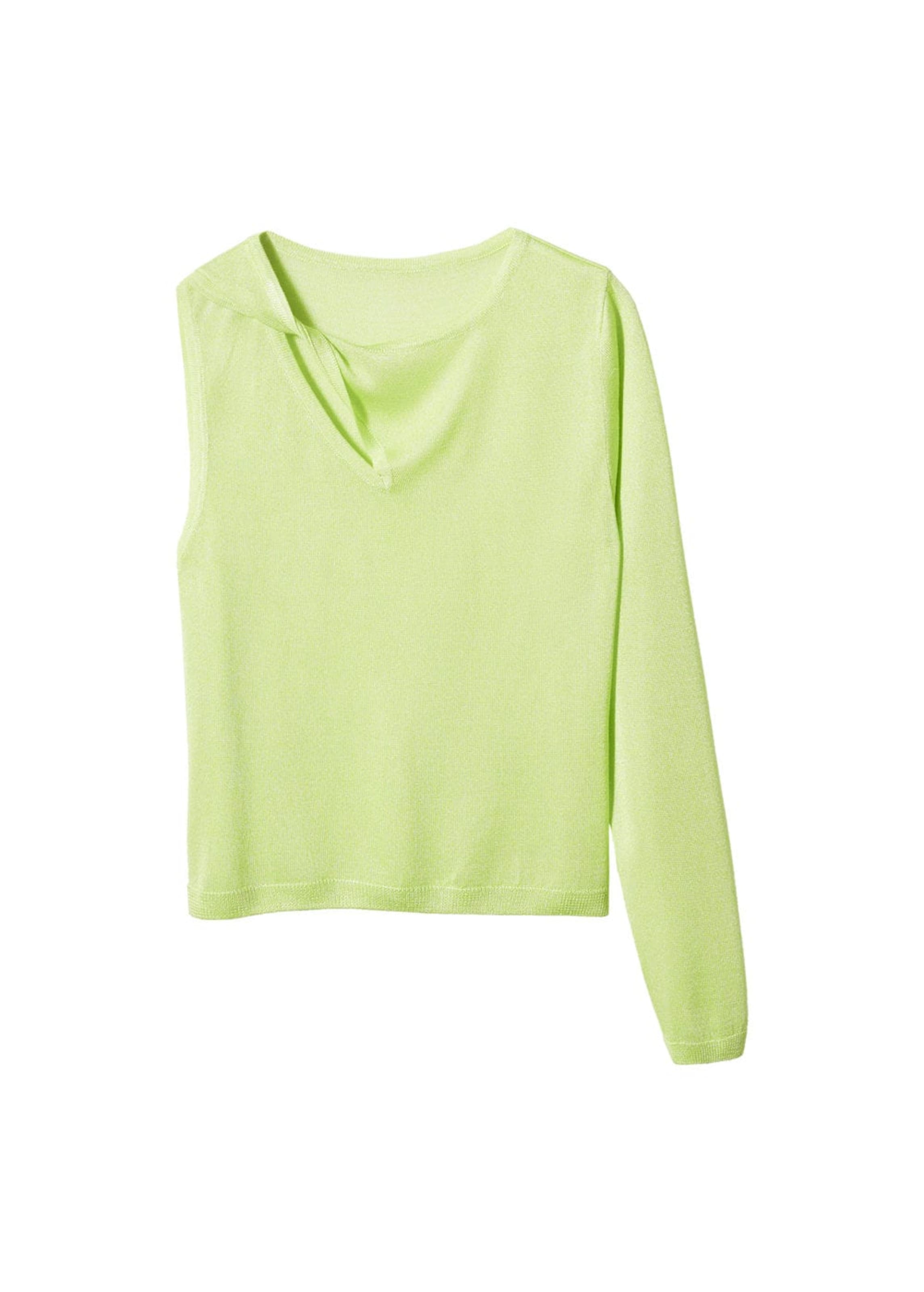 Pulover 'ivorno' de la MANGO pe galben: față