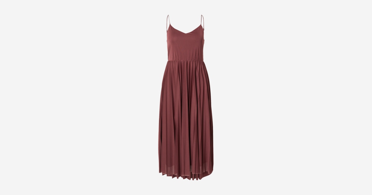 vince lace trim pleated dress Self-Portrait Lace-Trimmed Pliss-Satin Maxi Dress - Brown - 40% Off
