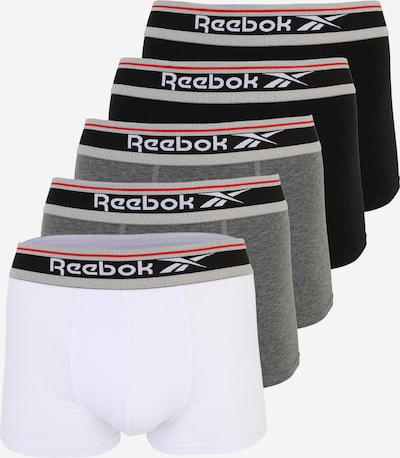 Reebok Bokserishortsit 'JAY' koossa S värissä harmaa / punainen / musta / valkoinen, Tuotenäkymä