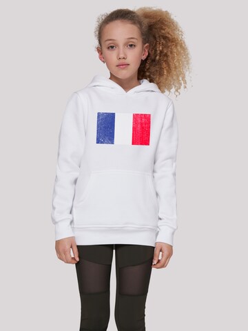 Sweat-shirt 'France Frankreich Flagge distressed' F4NT4STIC en blanc : devant