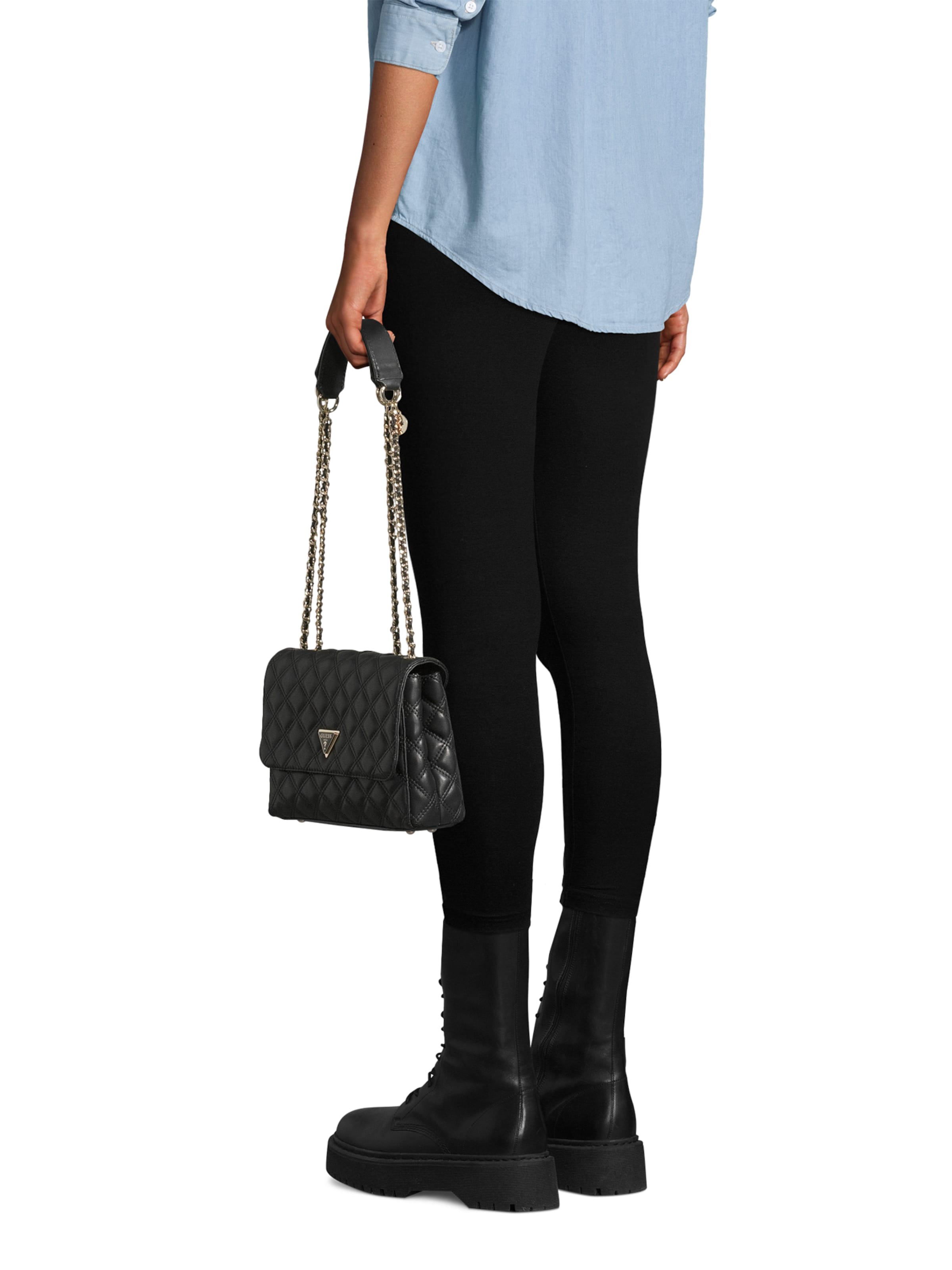 Sac bandoulière 'GIULLY II 2 COMP CNVRTBLE FLAP' GUESS en noir : devant