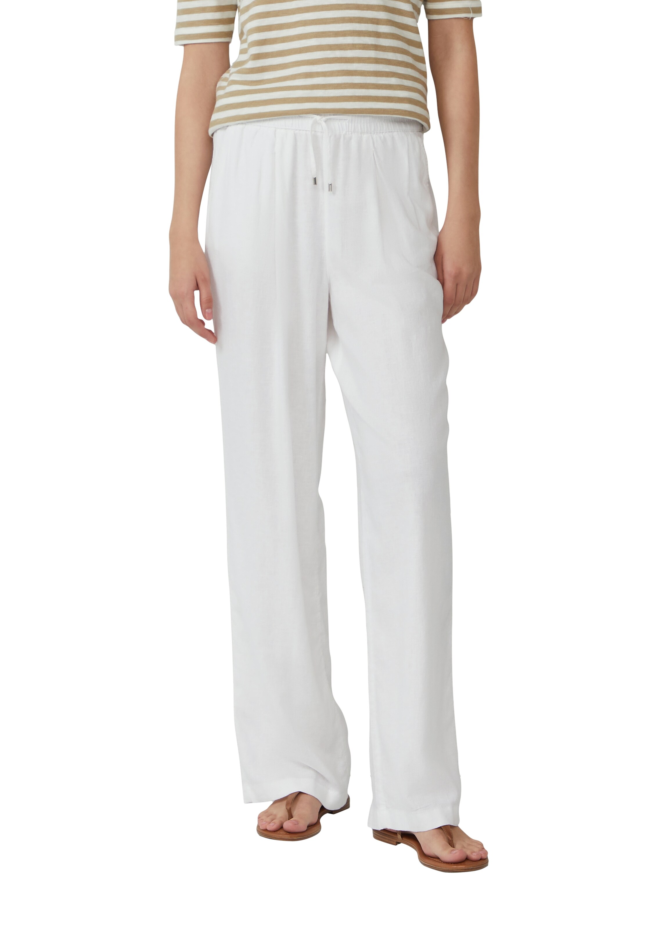 Wide Leg Pantalon s.Oliver en blanc : devant