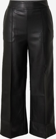 Wide leg Pantaloni con piega frontale di Warehouse in nero: frontale