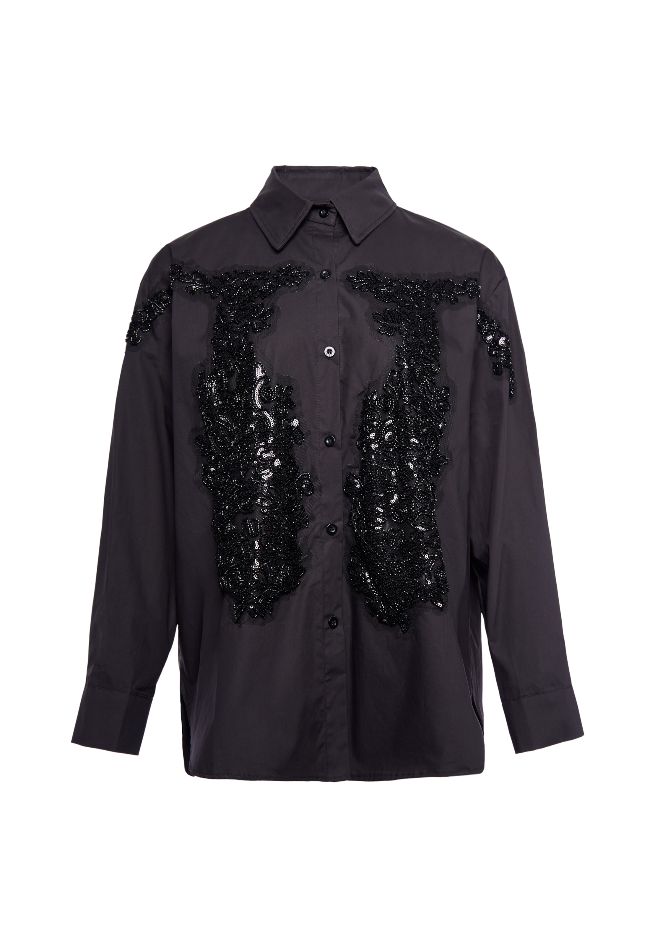 usha WHITE LABEL - Blusa em preto: frente