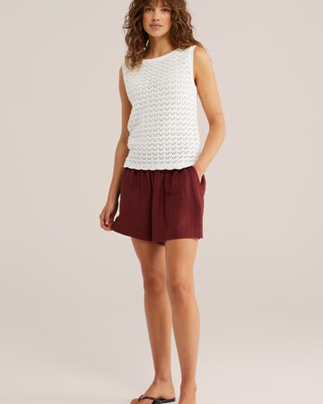 WE Fashion Loosefit Broek in Rood