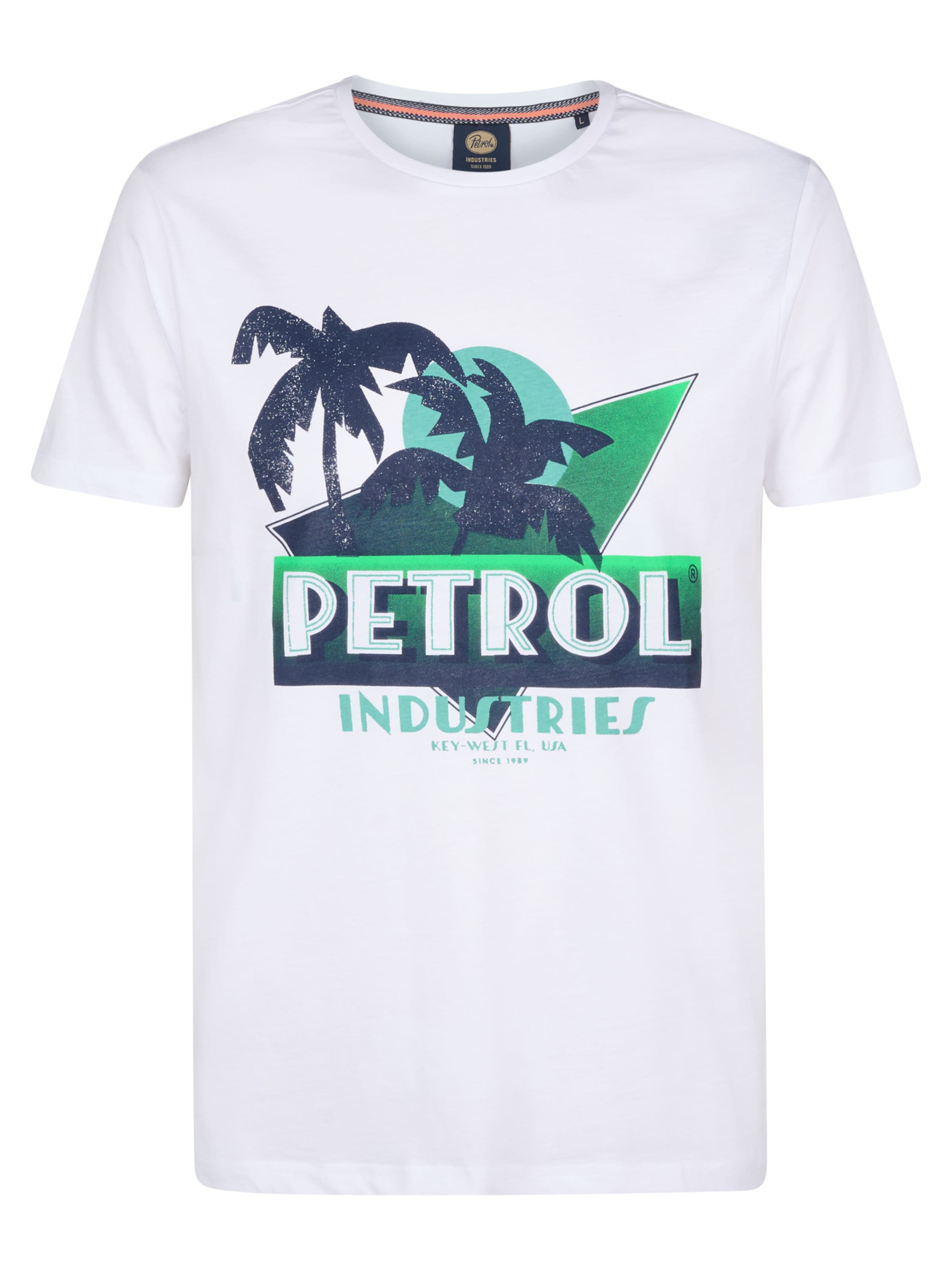 Petrol Industries Μπλουζάκι 'Azul' σε λευκό: μπροστά