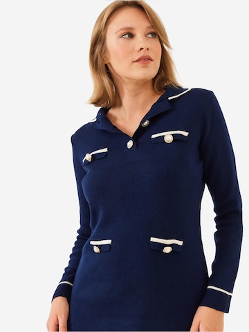 Bianco Lucci - Vestido de malha em azul