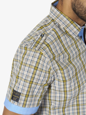 Jan Vanderstorm Comfort fit Button Up Shirt 'Mainer' in Beige