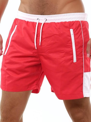 Reslad Badeshorts 'Badeshort mit Reißverschluss' in Rot: Vorderseite