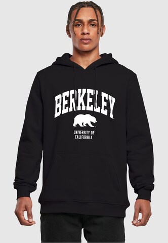 Merchcode Sweatshirt 'Berkeley University - Bear' in Zwart: voorkant