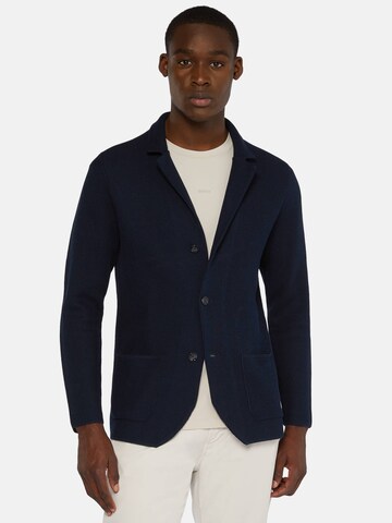 Boggi Milano Slim fit Gebreid vest in Blauw: voorkant