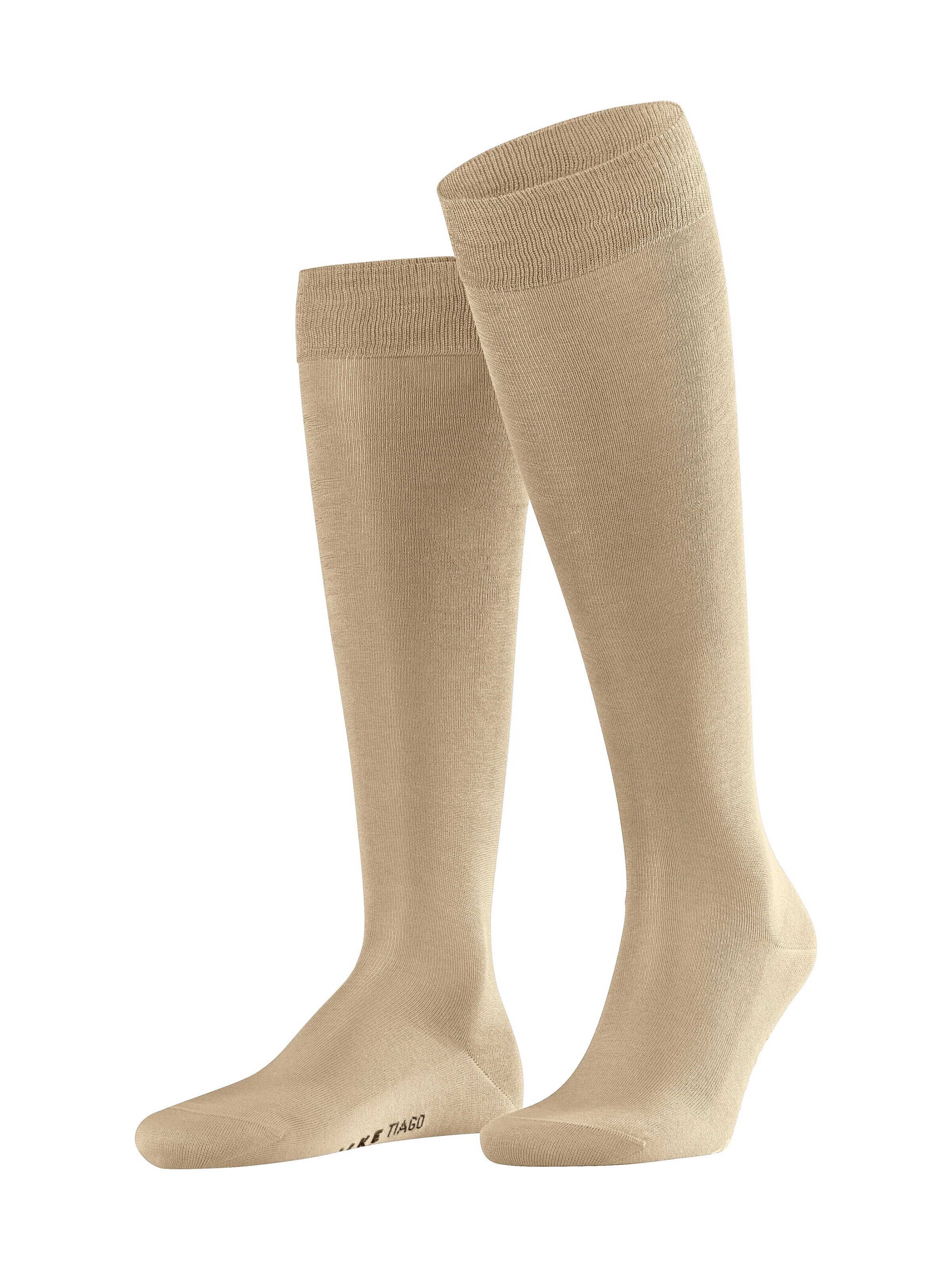 FALKE Knee High Socks 'Tiago' in Brown: front