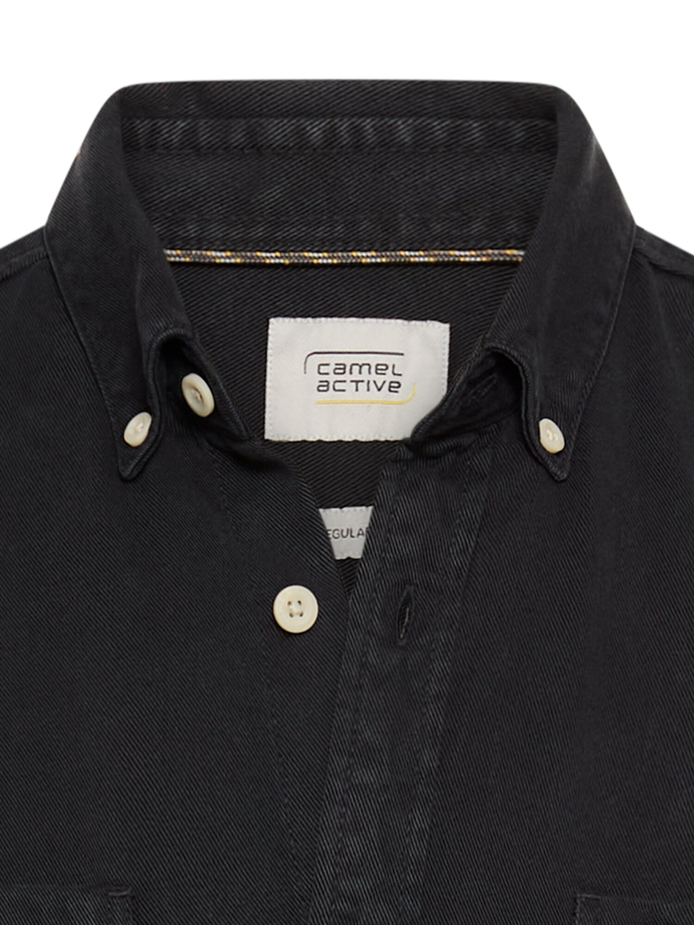 CAMEL ACTIVE Regular Fit Langarm Hemd mit Brusttasche in Schwarz