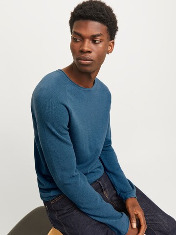 Coupe regular Pull-over 'JJEHill' JACK & JONES en bleu
