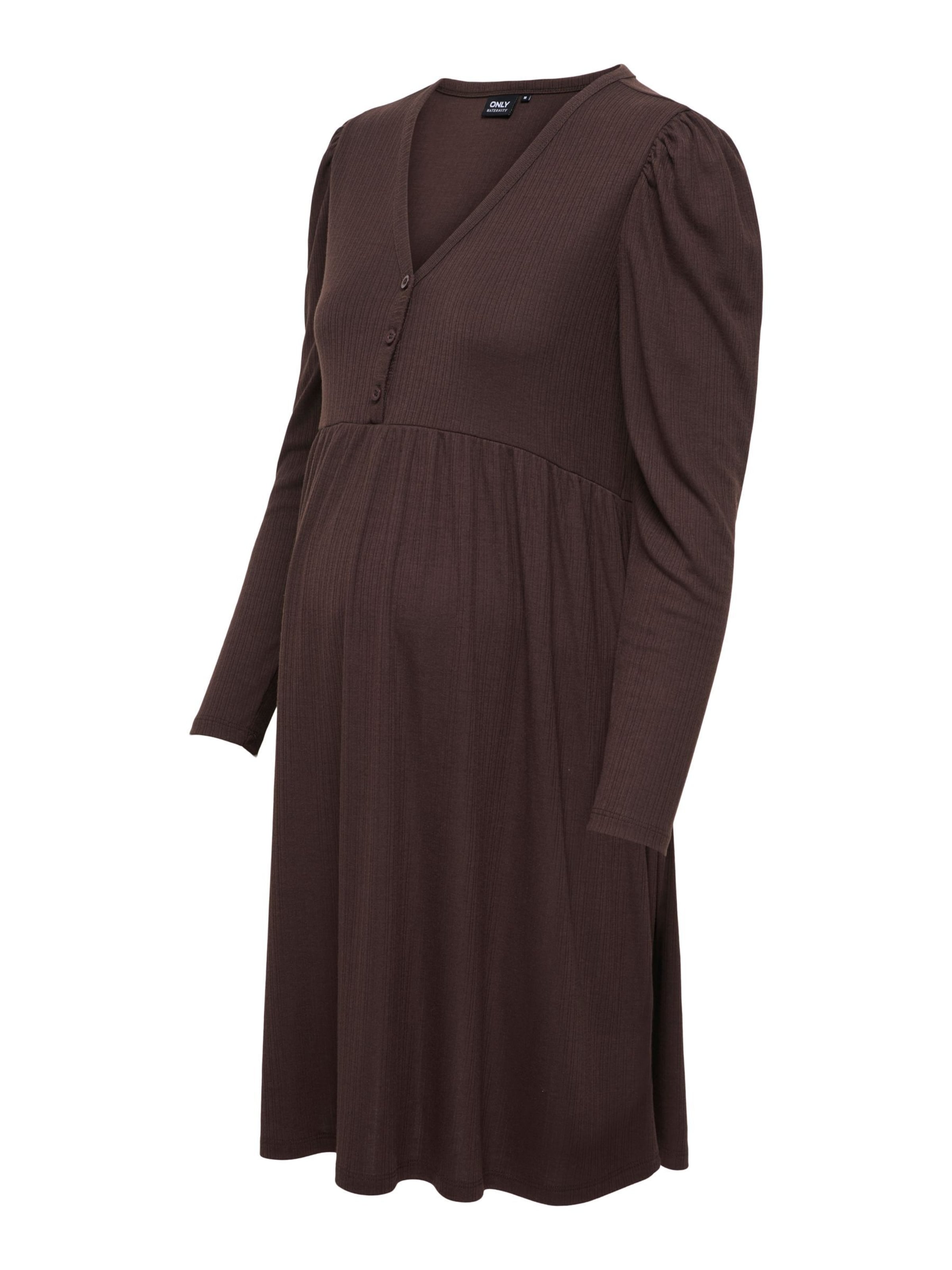 Only Maternity Jurk 'OLMCamoni' in Bruin: voorkant