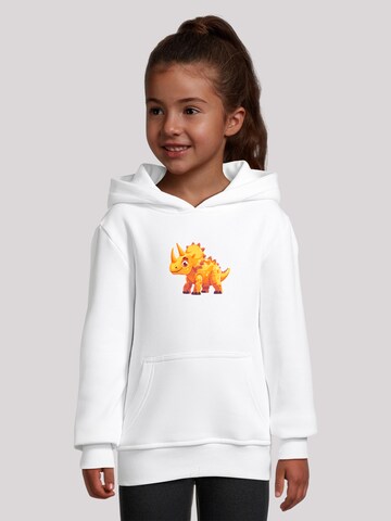 Sweat-shirt 'Süßer Triceratops Dinosaurier' F4NT4STIC en blanc : devant